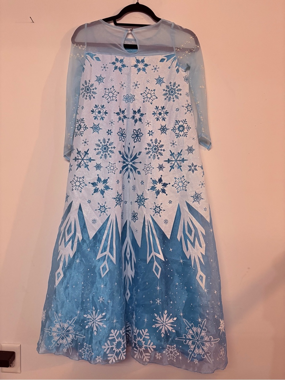 Disney Girls Light Blue and White Snowflake Maxi Skirt